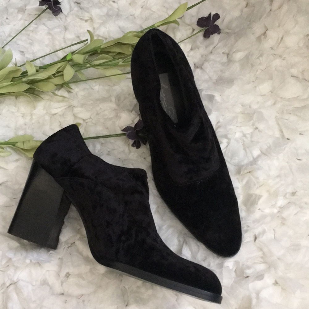 LUCA B CALICO Crushed Velvet Block Heels sz 6 EUC